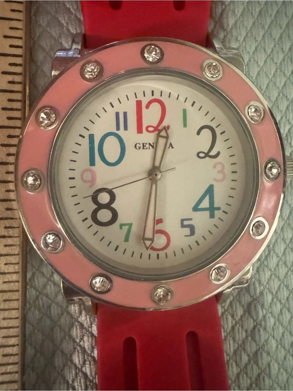 Geneva Red Silicone Strap 16002 Watch